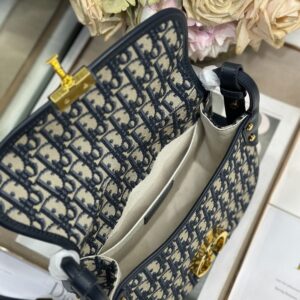 Dior 30 Academy Bag Blue Oblique