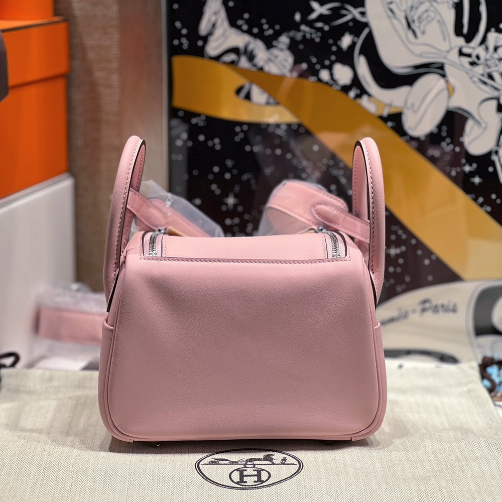 Hermes Mini Lindy Peach Pink H085957CK3Q - Ảnh 2
