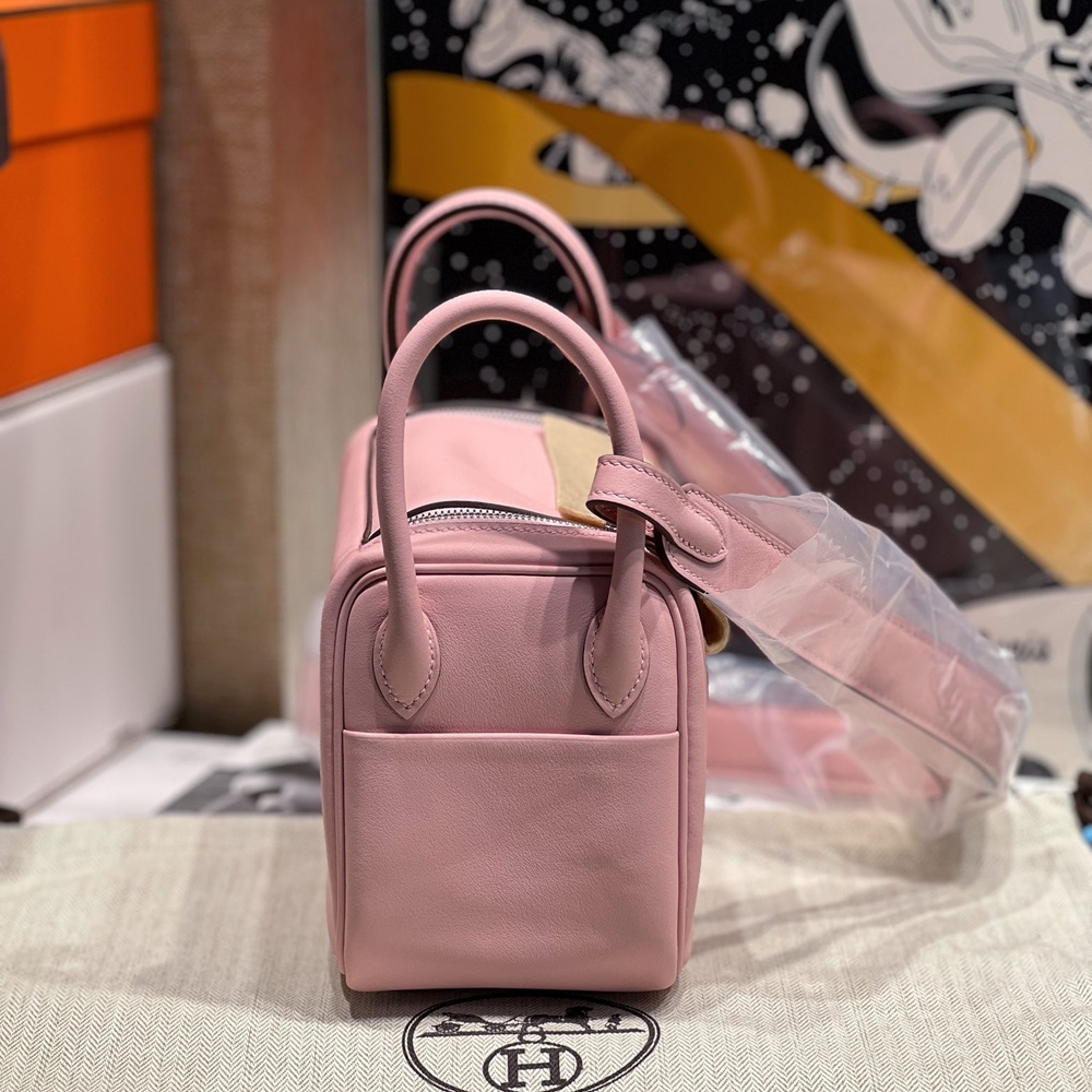 Hermes Mini Lindy Peach Pink H085957CK3Q - Ảnh 3