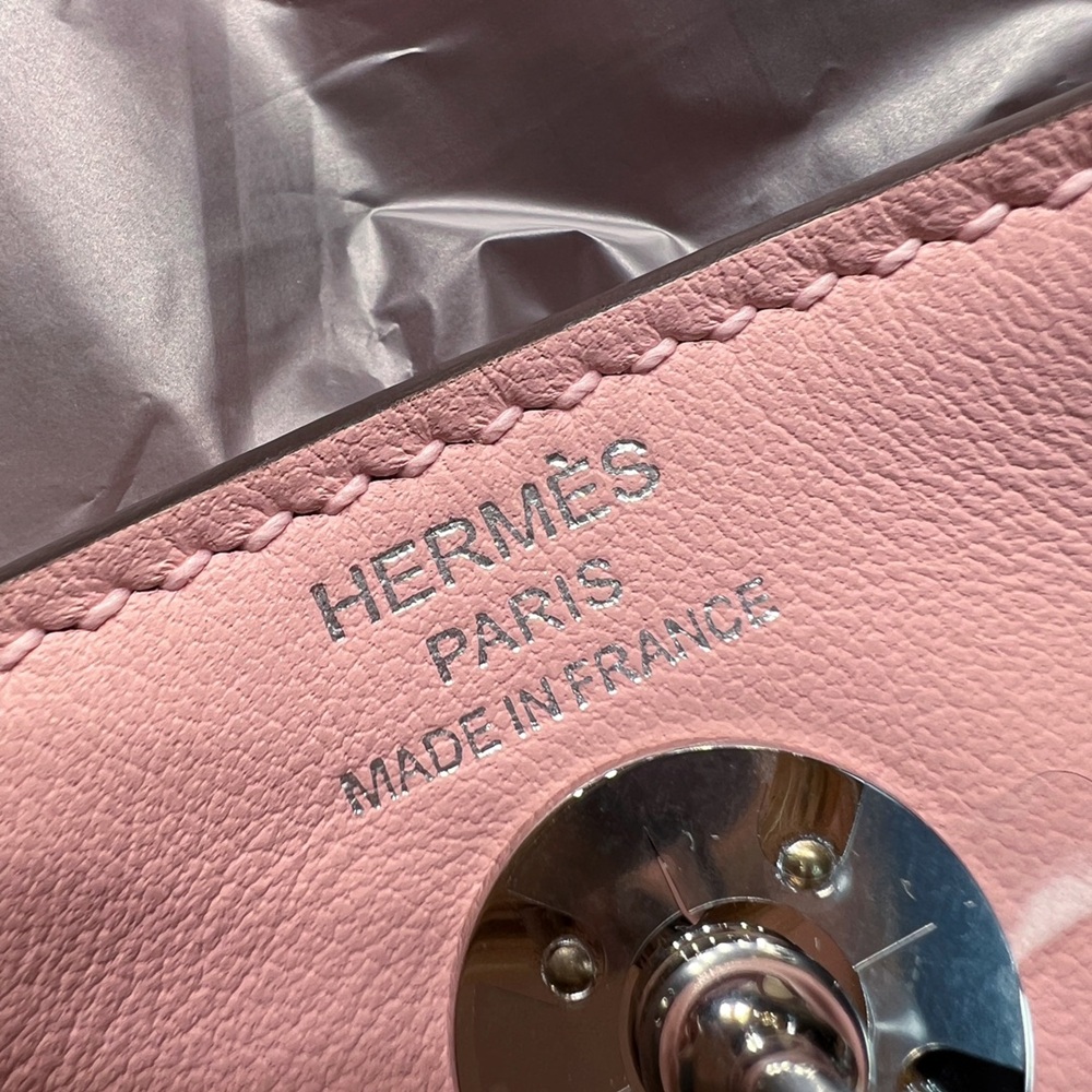 Hermes Mini Lindy Peach Pink H085957CK3Q - Ảnh 4