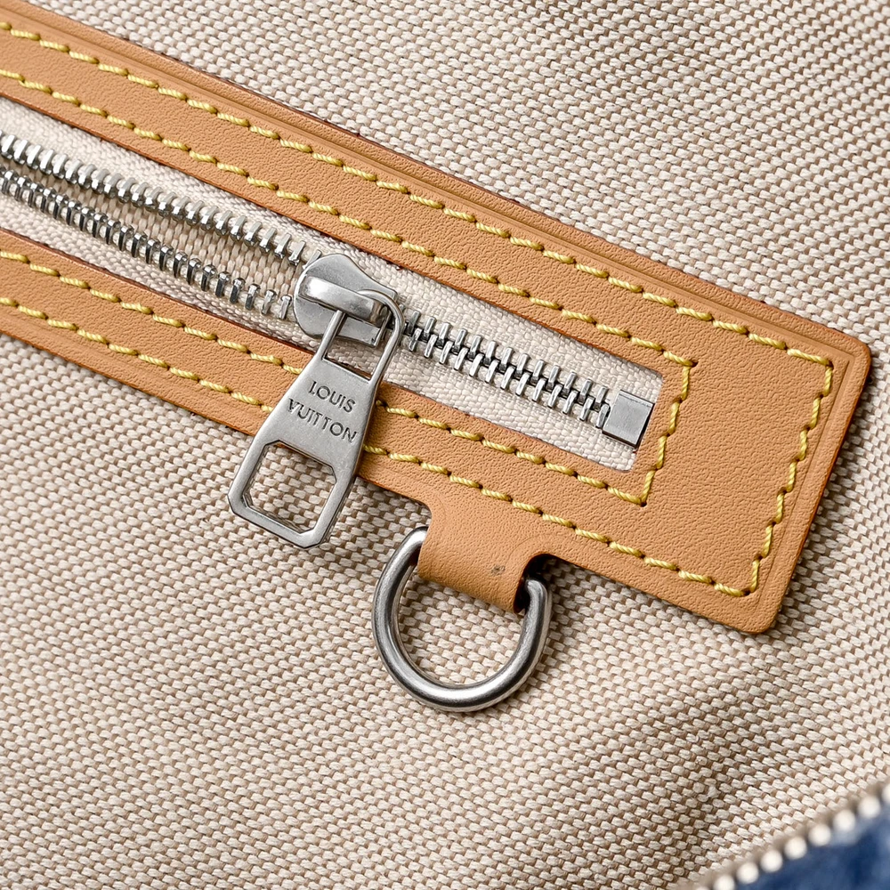 Louis Vuitton Keepall Bandoulière 50 Blue Denim Bag M27781 - Ảnh 7