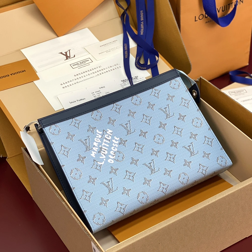 Louis Vuitton Pochette Voyage Bag Blue M61692