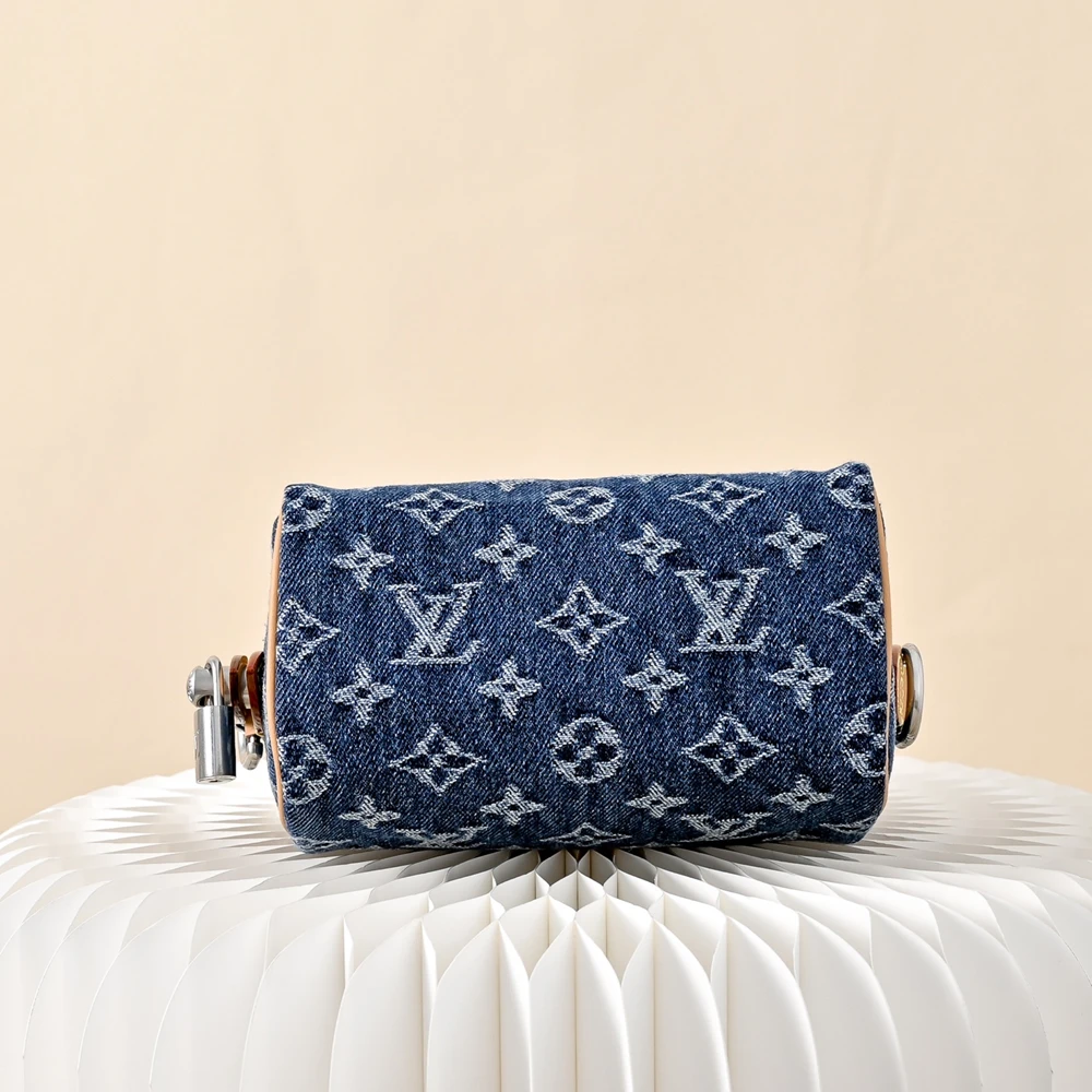 Louis Vuitton Speedy 18 Bandoulière Blue Denim Bag M27557 - Ảnh 4